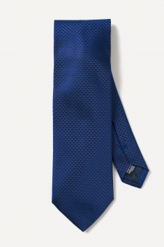 Cravate en soie à motifs bleu/noir