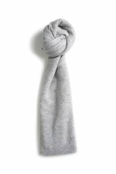 Écharpe cachemire tricotée gris