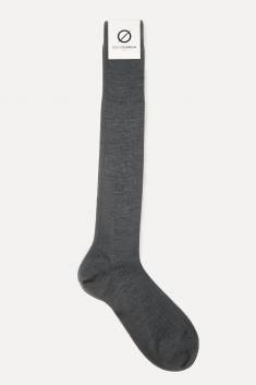 5 X Paires de chaussettes hautes Homme Mérinos gris clair